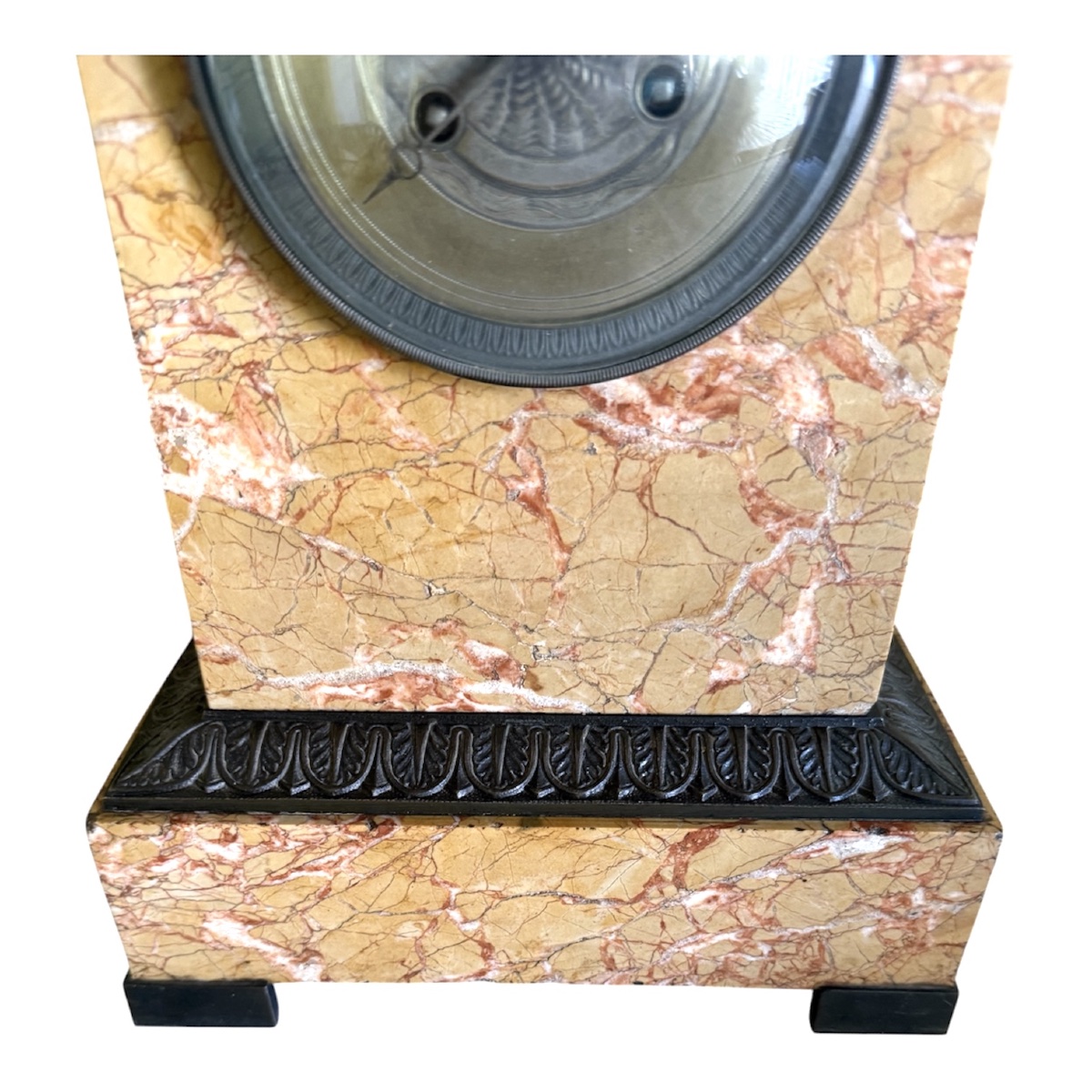 Empire/restoration-style Marble And Patinated Bronze Grandfather Clock-photo-4