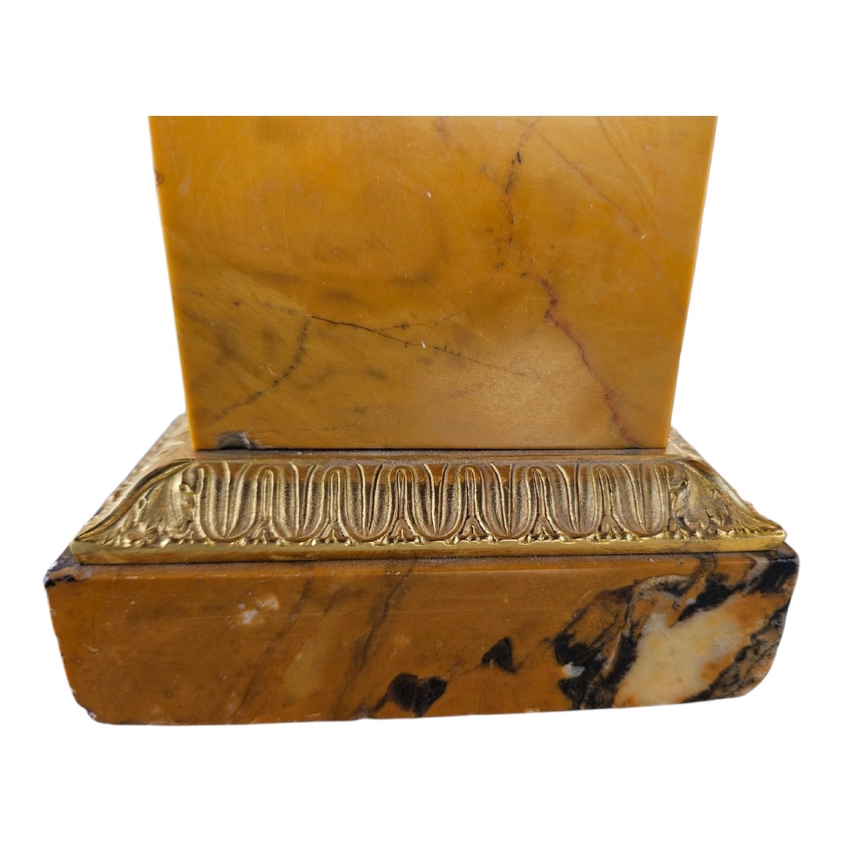 Paire de Coupes / Tazzas de Style Empire – Bronze Doré et Marbre Jaune de Sienne – XIXe Siècle-photo-4