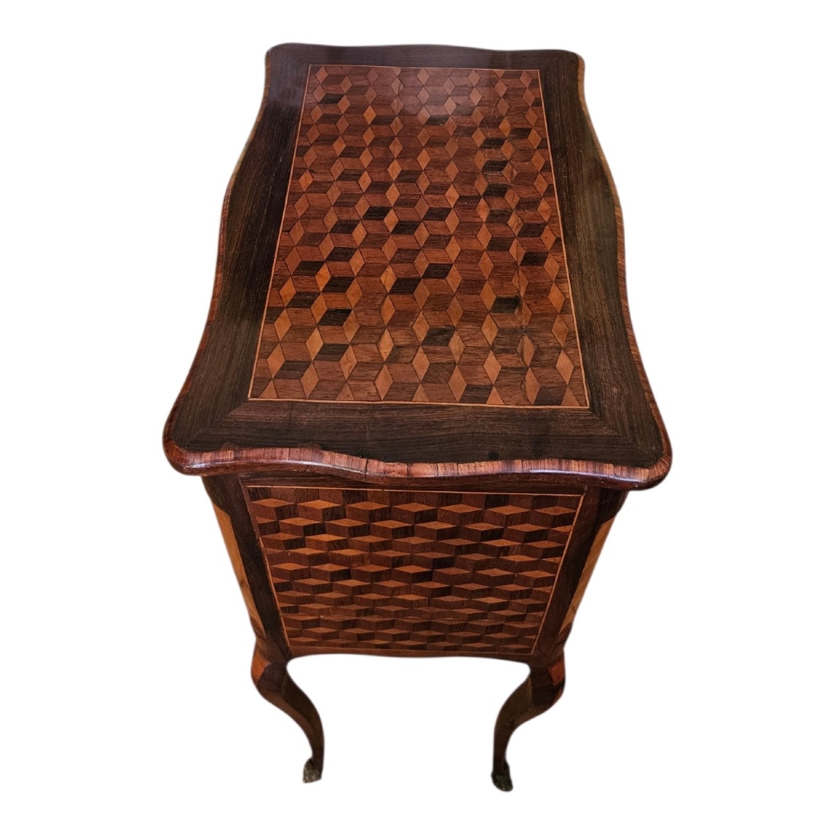 Small Transition-style Marquetry Chest Of Drawers -photo-3