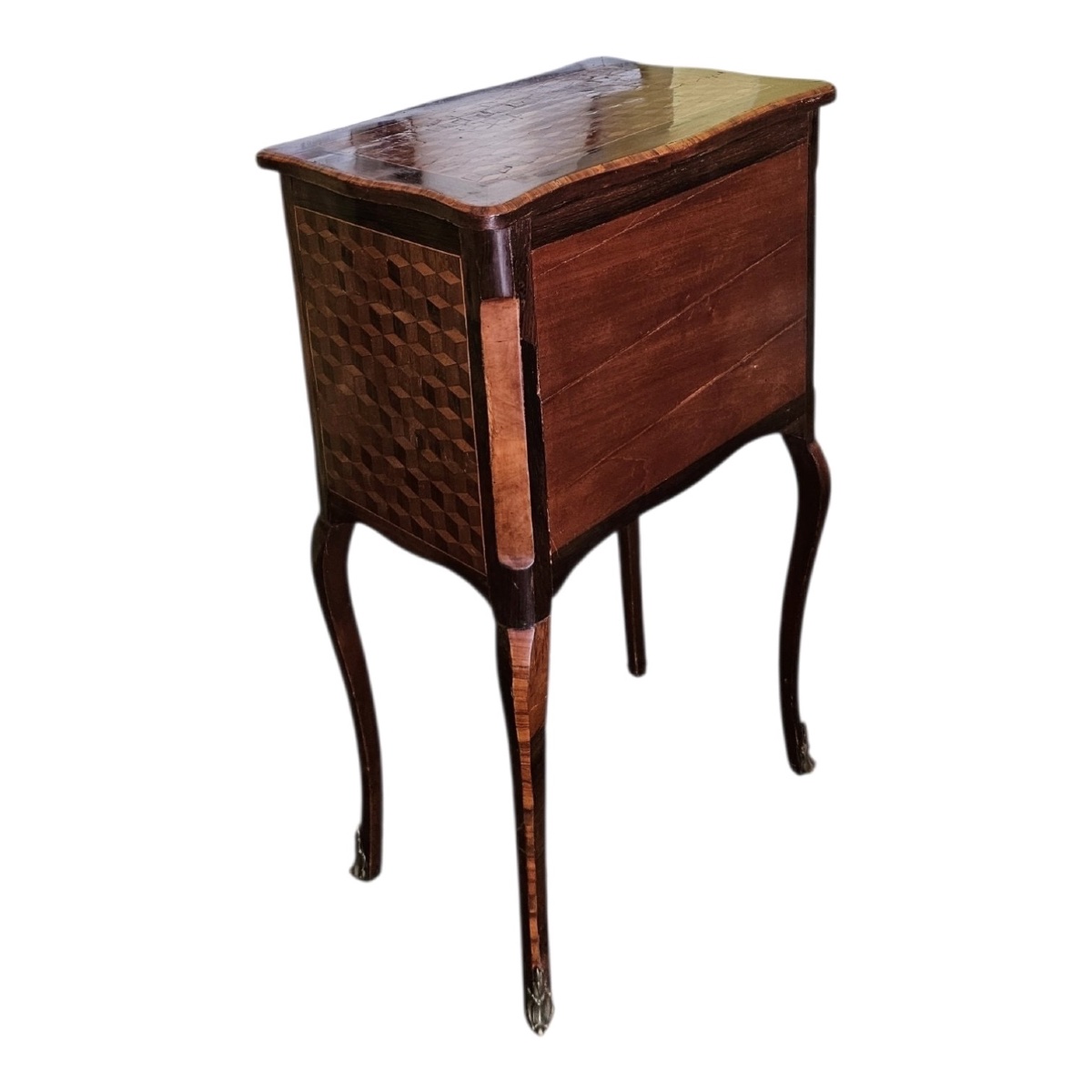 Small Transition-style Marquetry Chest Of Drawers -photo-4