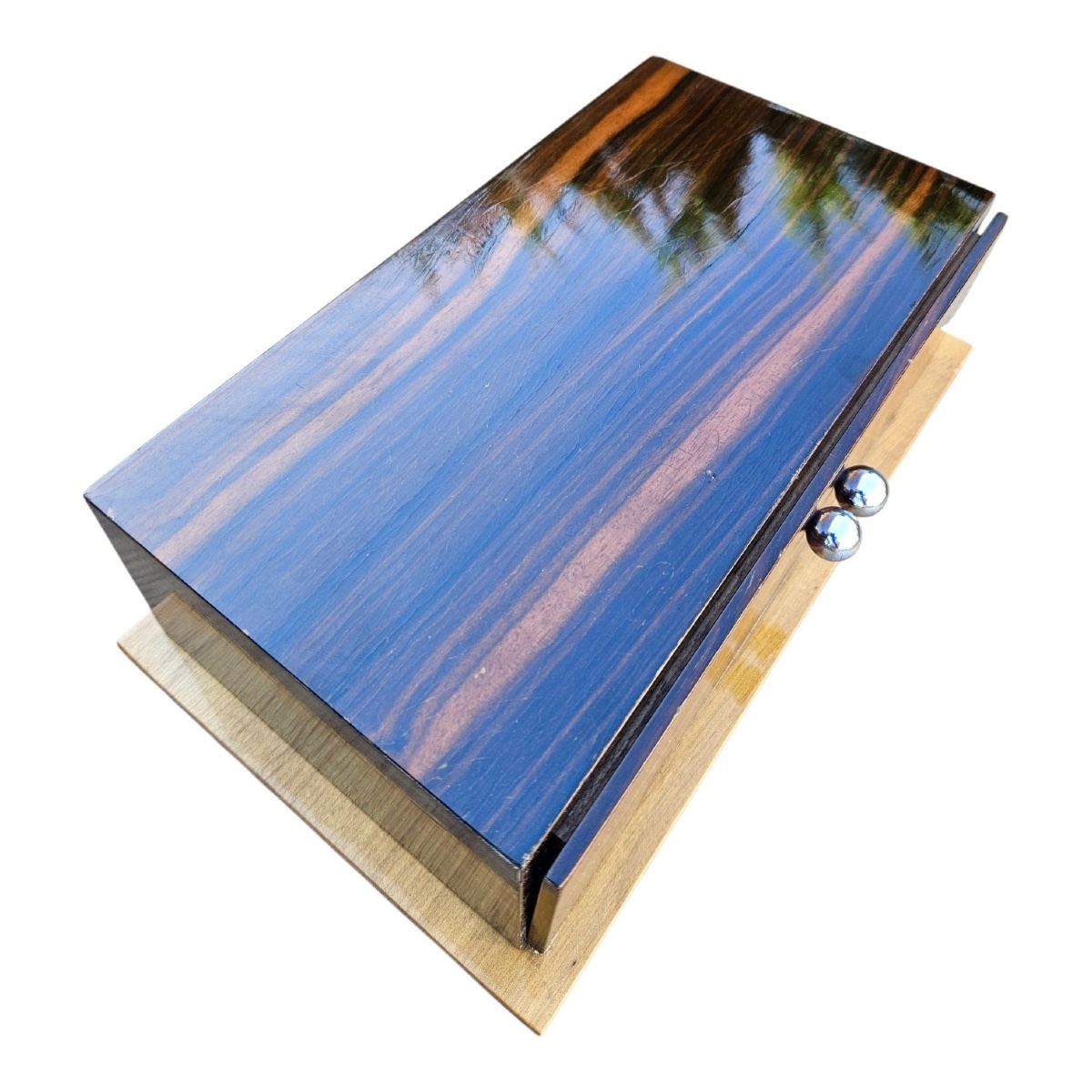 Art Deco Gift Box Made Of Macassar Ebony-photo-3