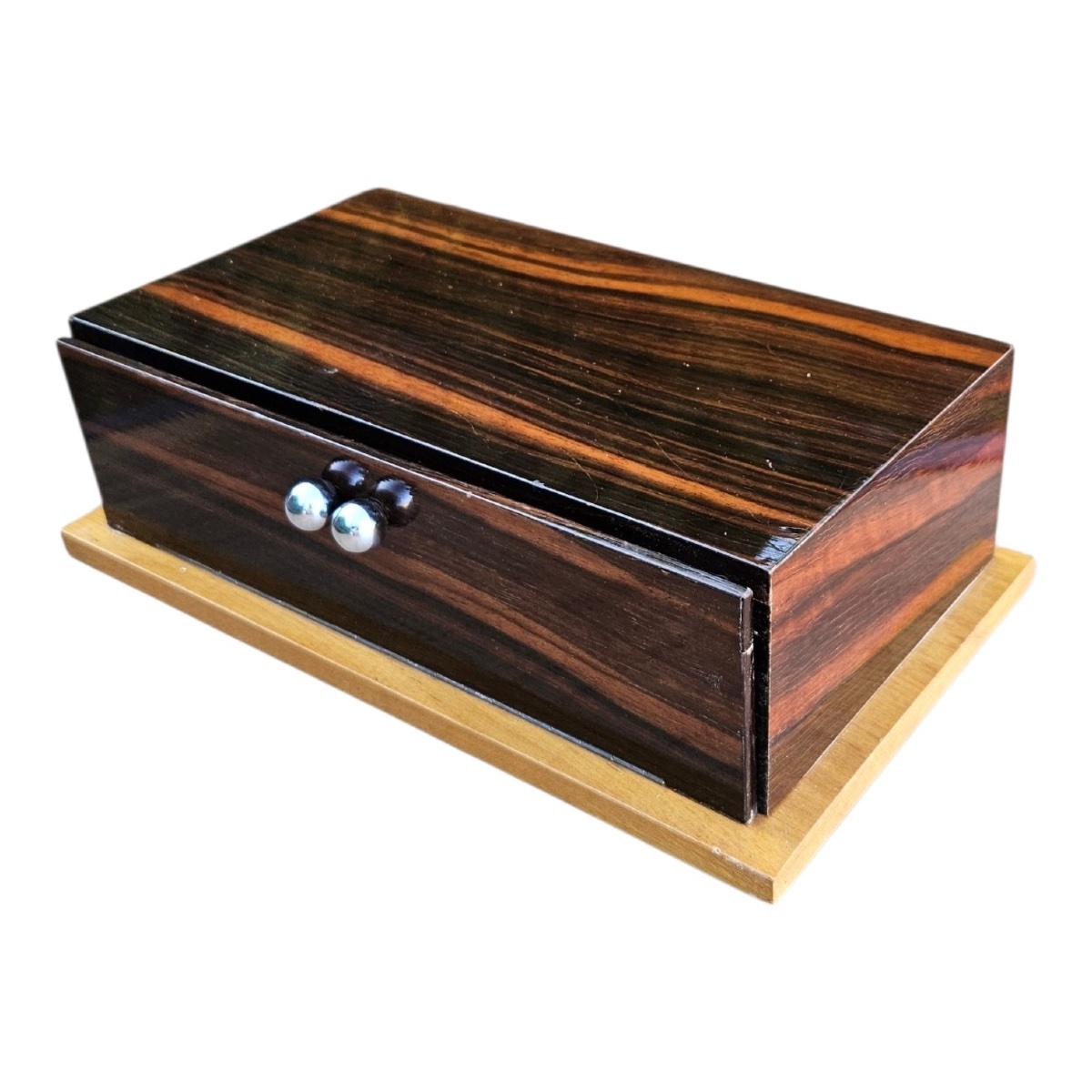 Art Deco Gift Box Made Of Macassar Ebony-photo-4