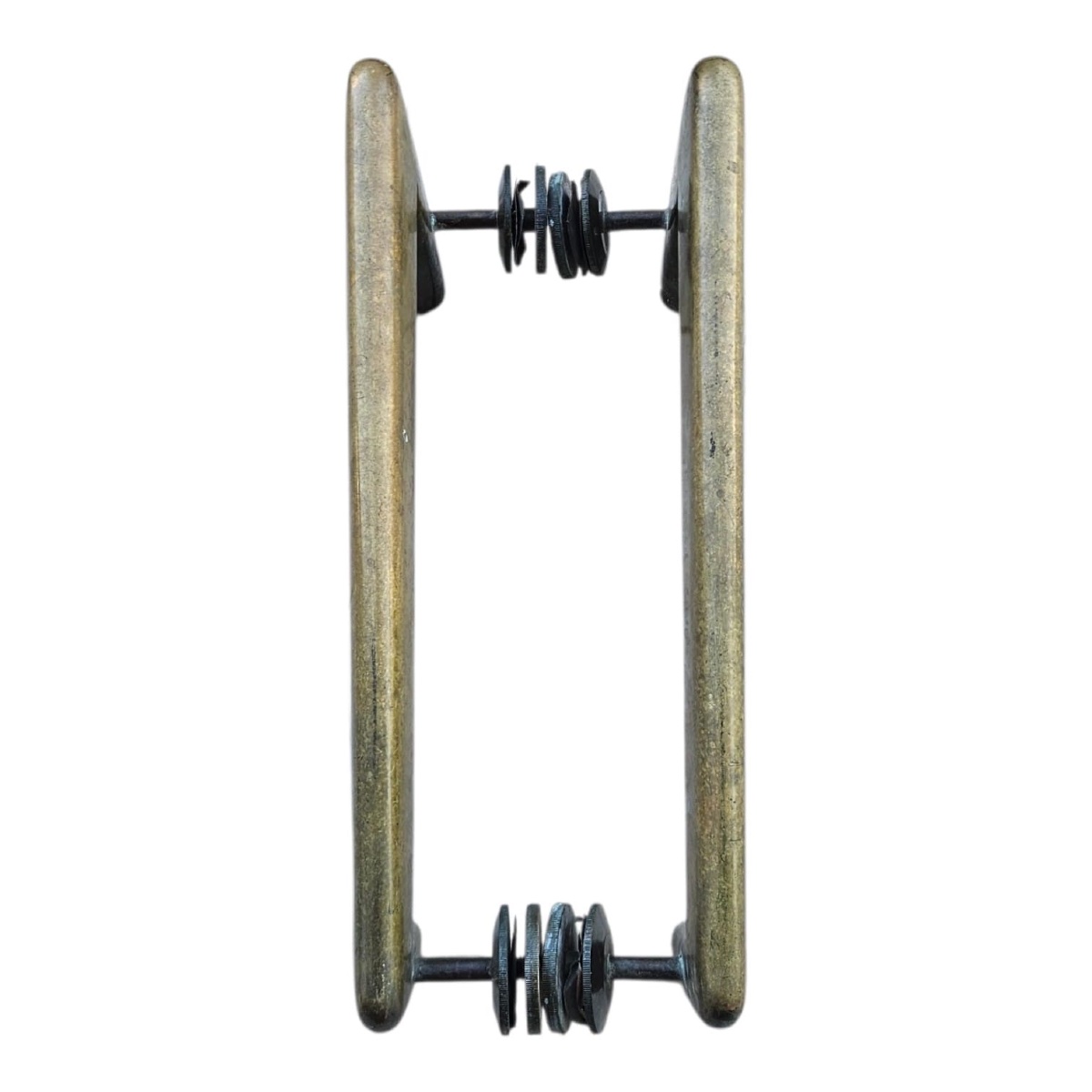 Grande paire de poignée de porte en bronze style Art-déco Ht:39cm-photo-4