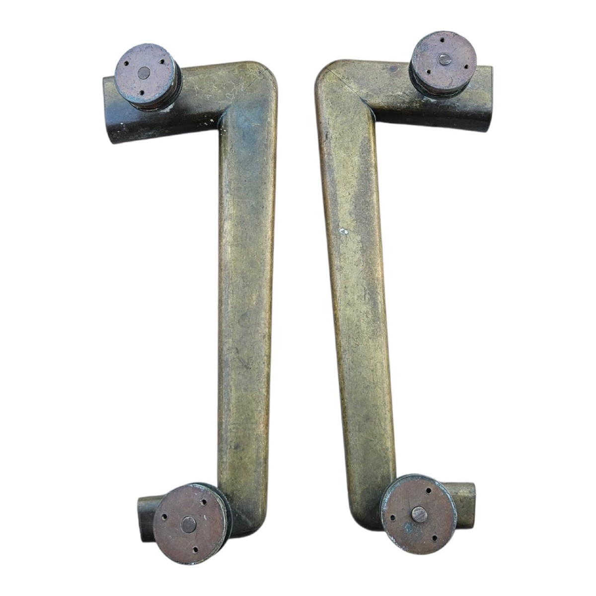 Grande paire de poignée de porte en bronze style Art-déco Ht:39cm-photo-2
