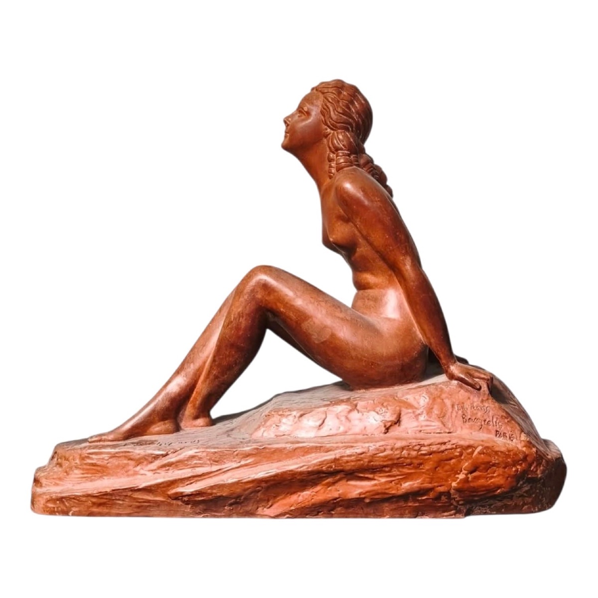Statue Art Déco "Nu assis sur un rocher" - D.H. Chiparus, Éditions Reveyrolis Paris