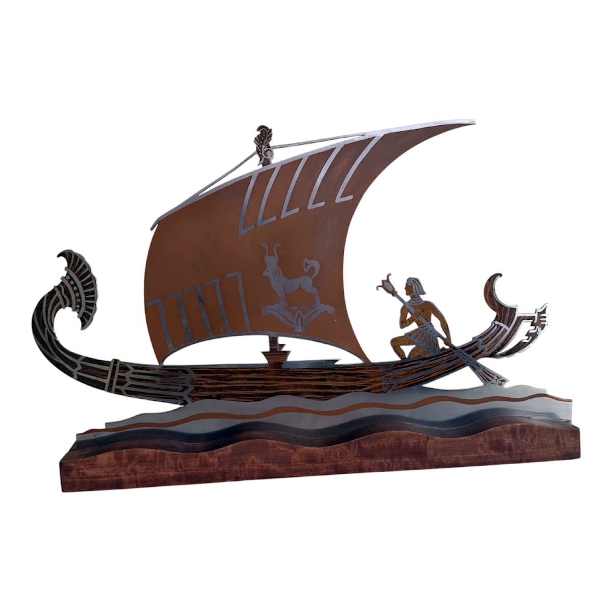 Sculpture Art Déco "Pirogue " signée L. GERFAUX - Circa 1930