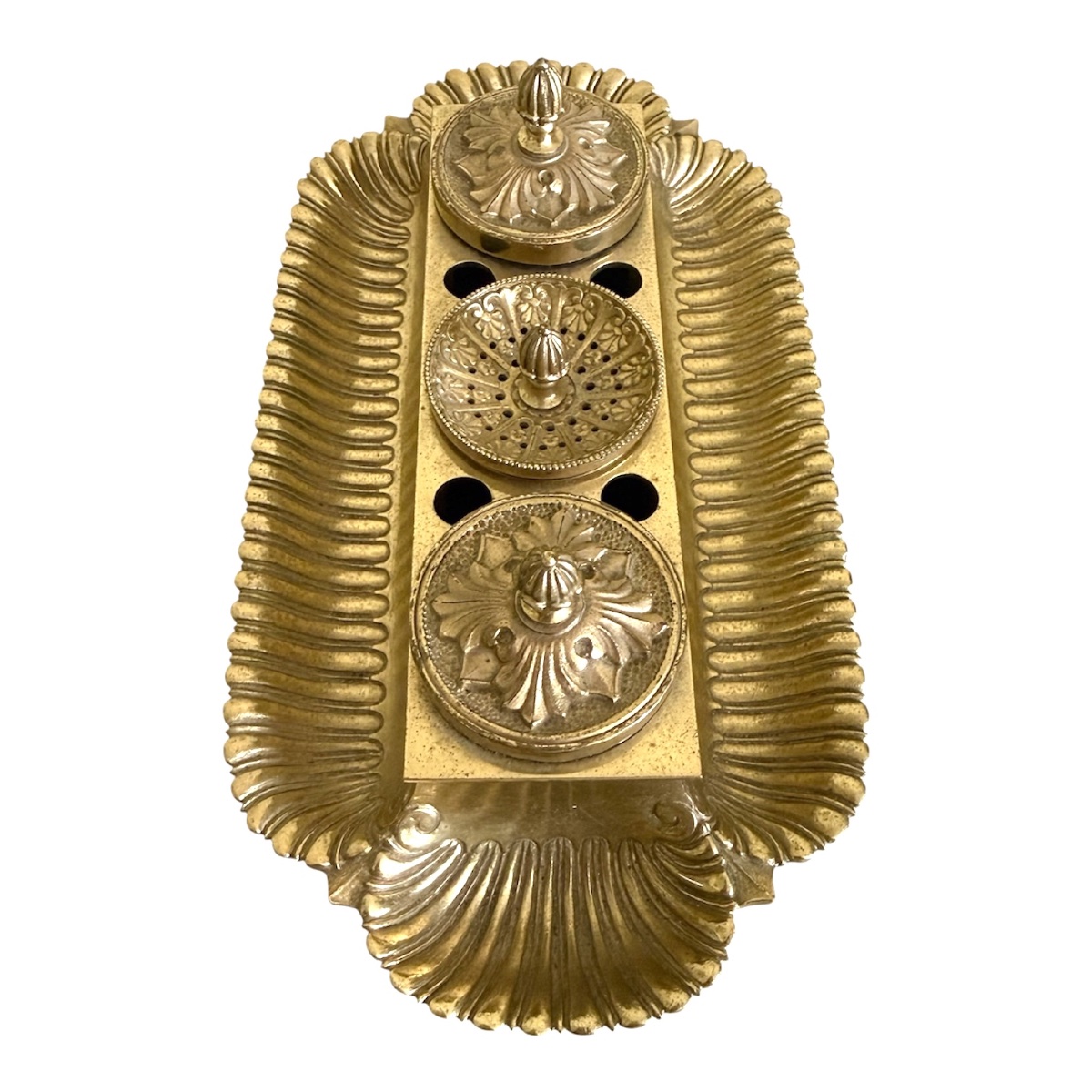Encrier de bureau en bronze Empire / Restauration-photo-2