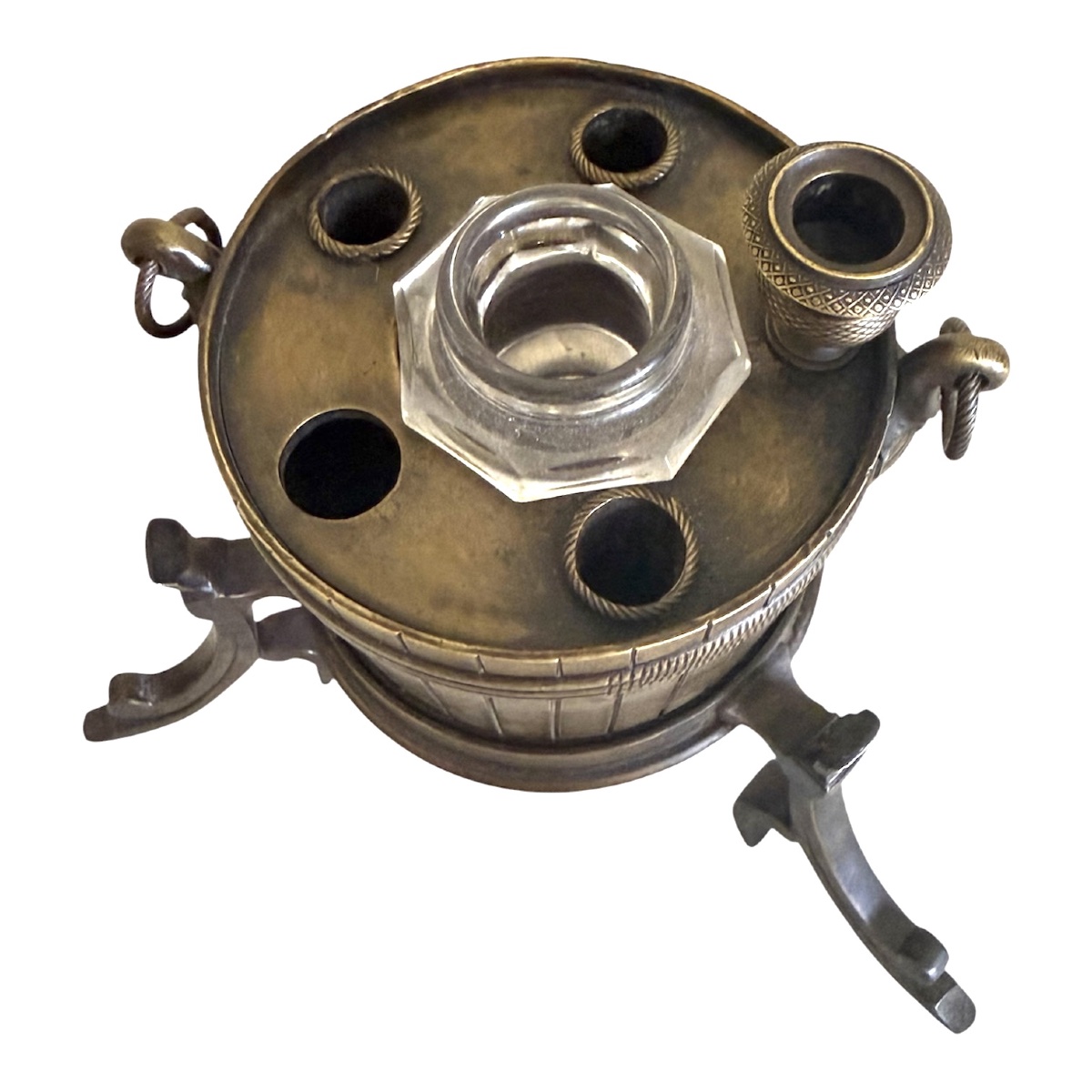 19th-century Bronze Inkwell And Writing Desk-photo-3