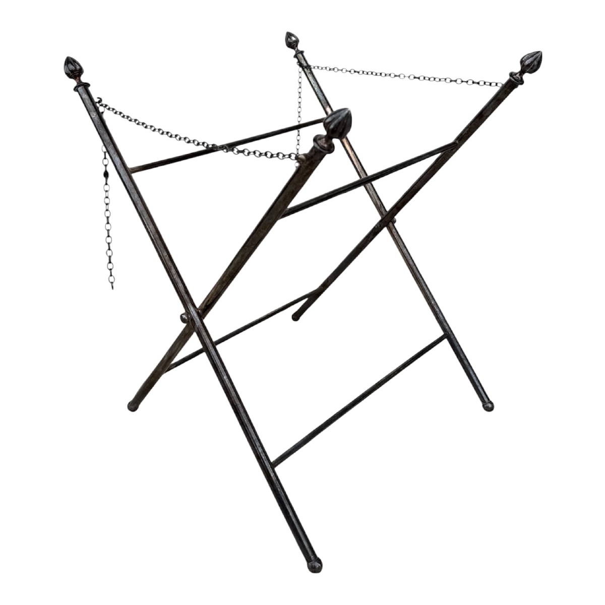 Foldable Silver-colored Metal X-shaped Base 