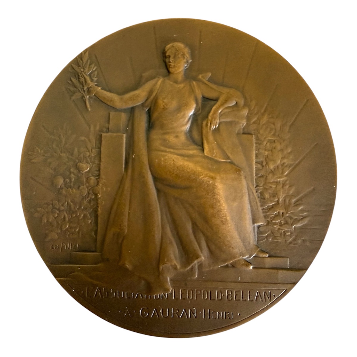 Médaille en bronze s. Charles Pillet Nymphe de la Seine, la Bienfaisance