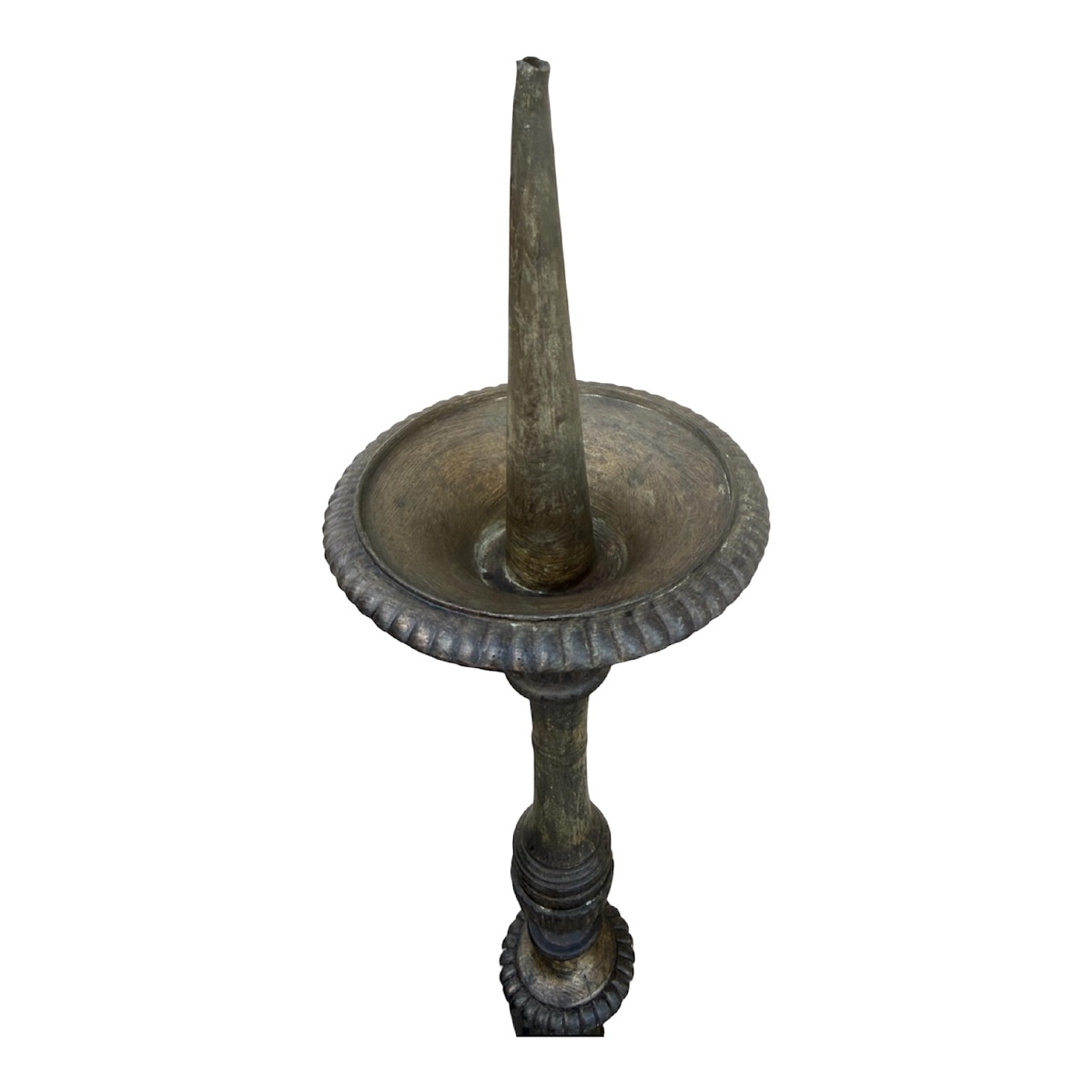 A Significant Set Of 3 Large Bronze Church Candlesticks - Baroque Style-photo-1