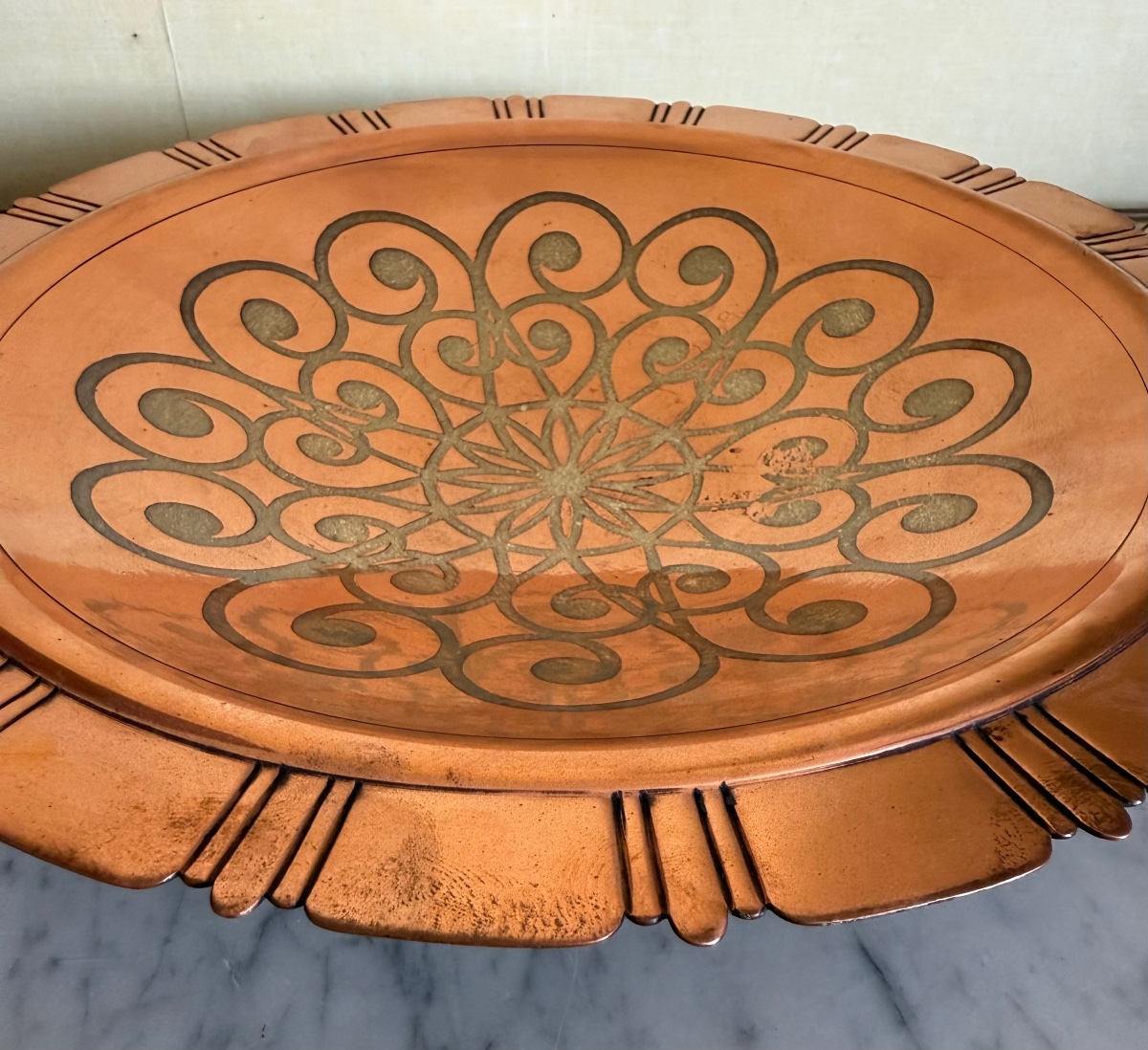 Coupe Art Déco en Dinanderie par Luc LANEL (1893-1965) pour CHRISTOFLE-photo-1