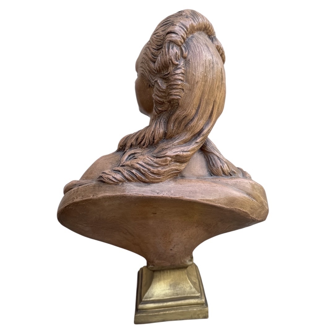 Terracotta Bust Of Madame Du Barry, After Augustin Pajou-photo-4