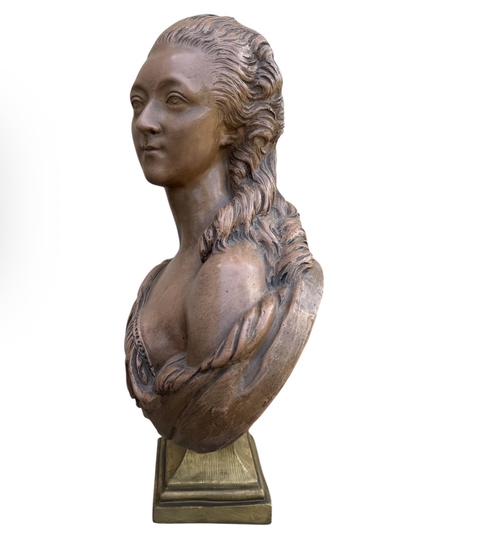 Terracotta Bust Of Madame Du Barry, After Augustin Pajou-photo-8
