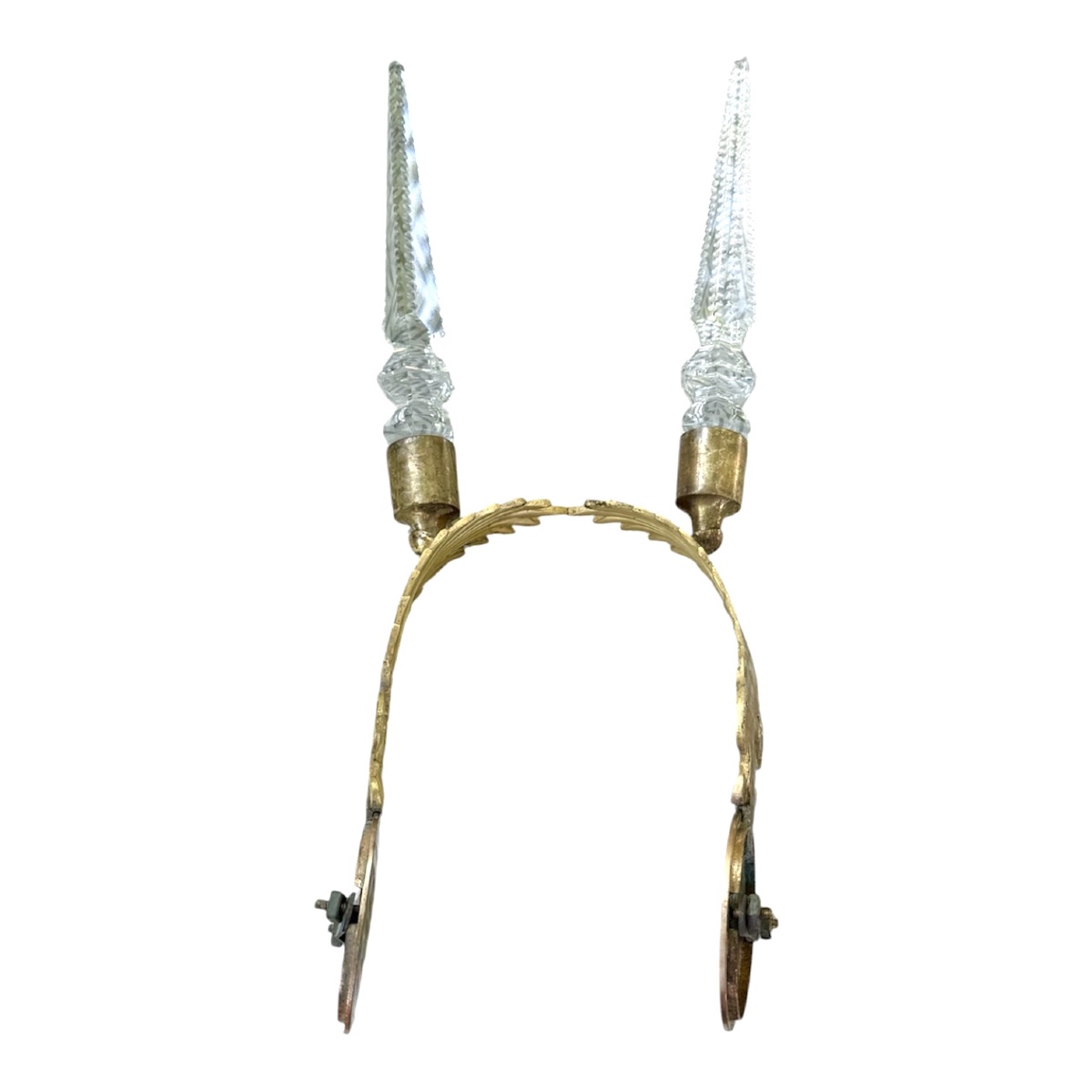 Ornements muraux en bronze doré, émail cloisonné et cristal taillé-photo-3