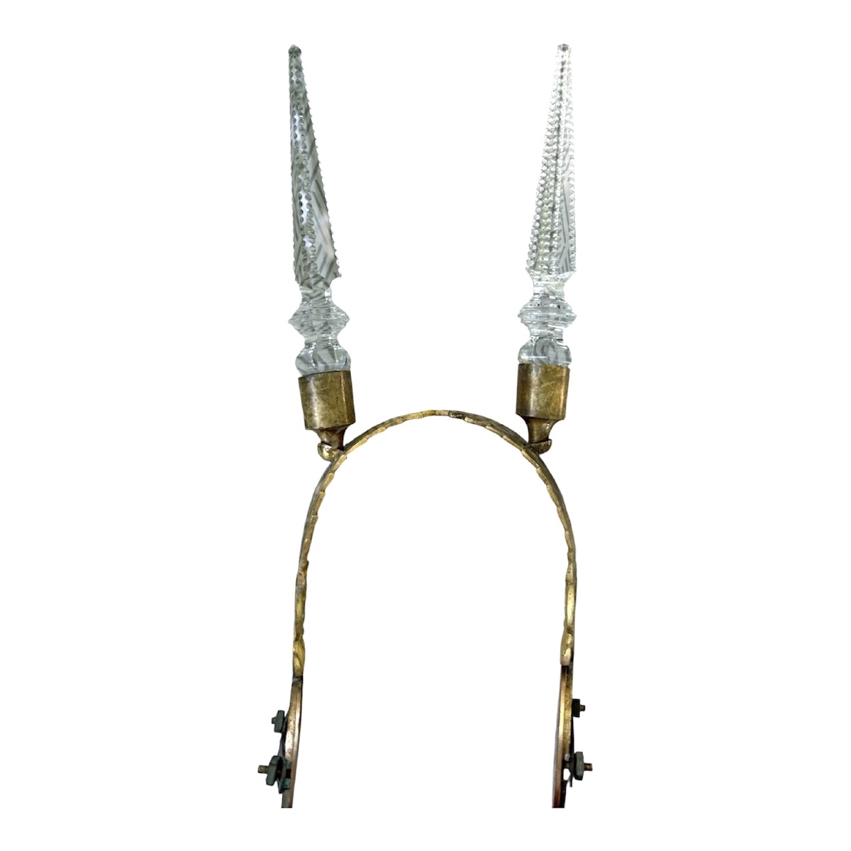 Ornements muraux en bronze doré, émail cloisonné et cristal taillé-photo-4