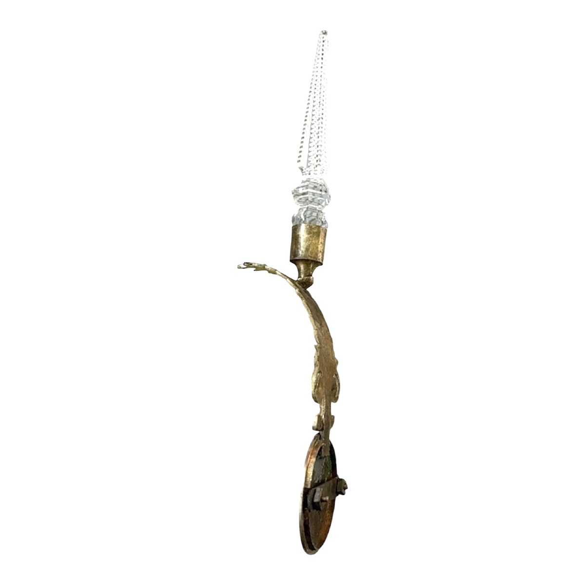 Ornements muraux en bronze doré, émail cloisonné et cristal taillé-photo-2