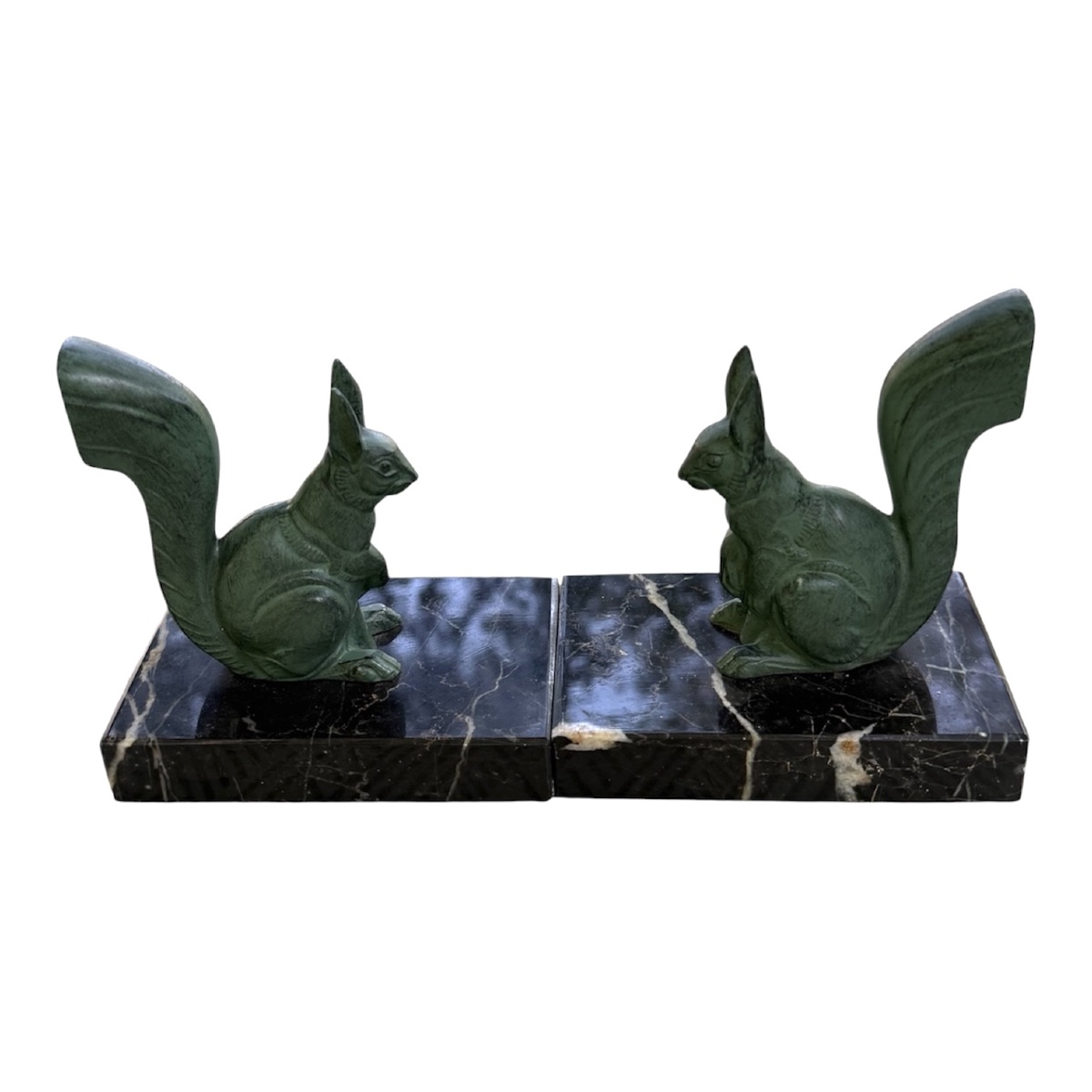 Pair Of Squirrel Bookends, Art Deco-photo-2