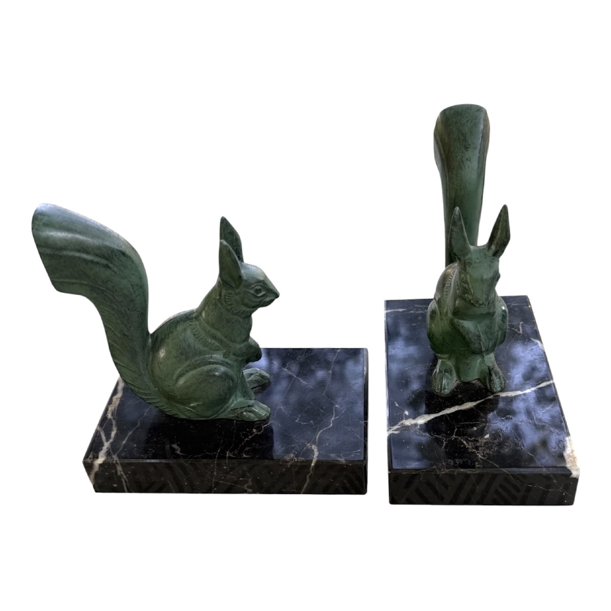 Pair Of Squirrel Bookends, Art Deco-photo-3