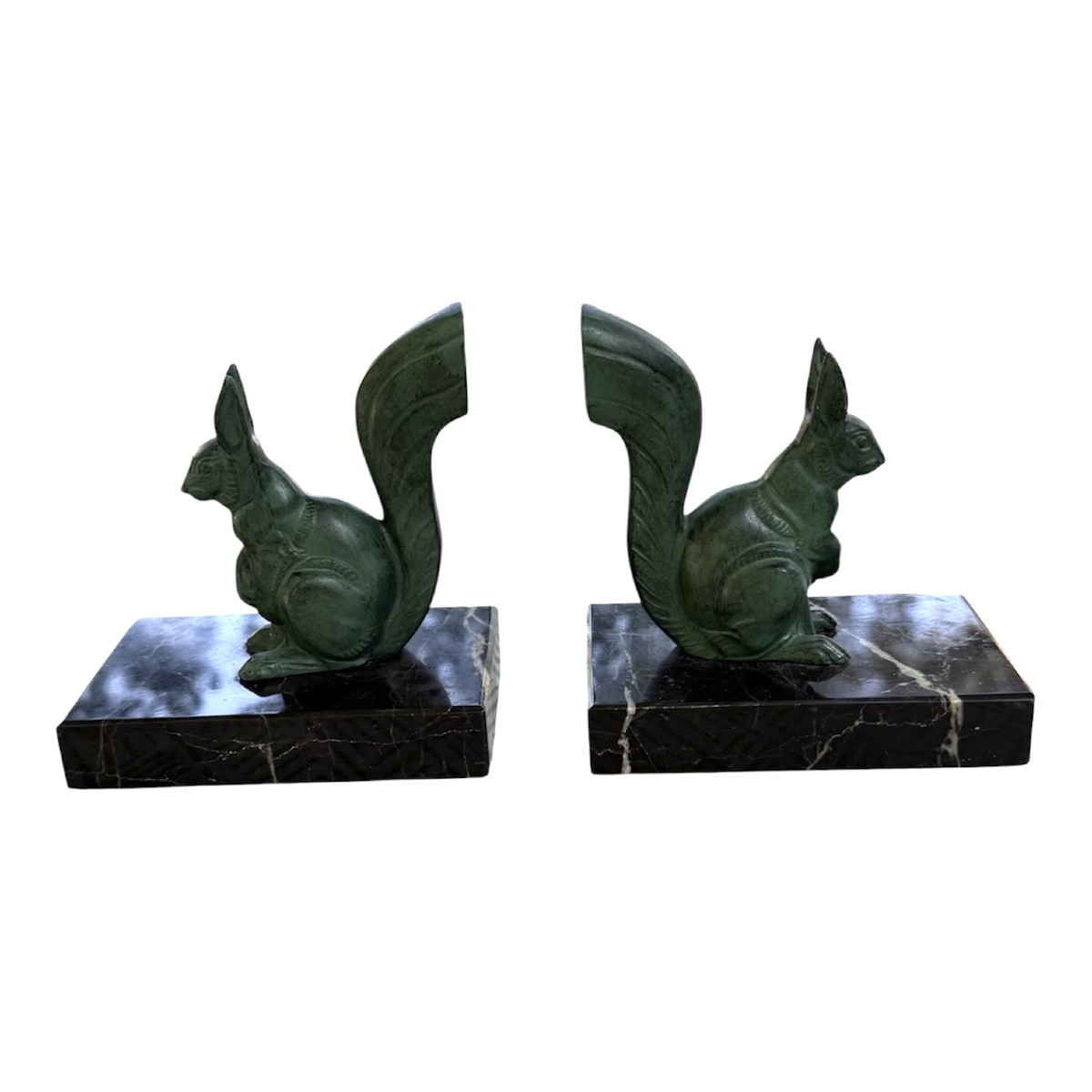 Pair Of Squirrel Bookends, Art Deco