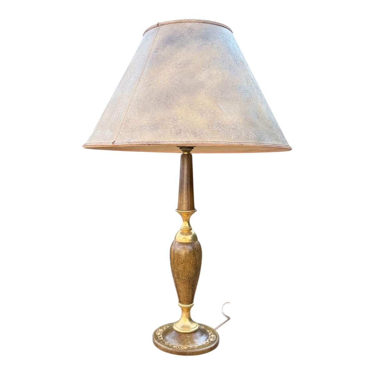 "le Tanneur" Leather And Gold-plated Brass Lamp (made In France)-photo-2
