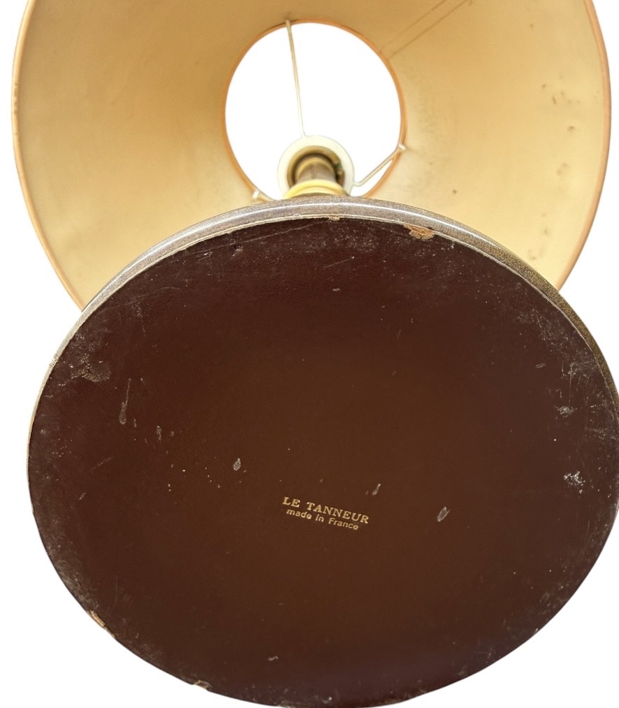 "le Tanneur" Leather And Gold-plated Brass Lamp (made In France)-photo-4