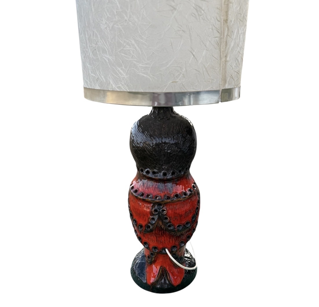Important Ceramic Owl Floor Lamp By Walter Gerhards, 1960s–70s-photo-1