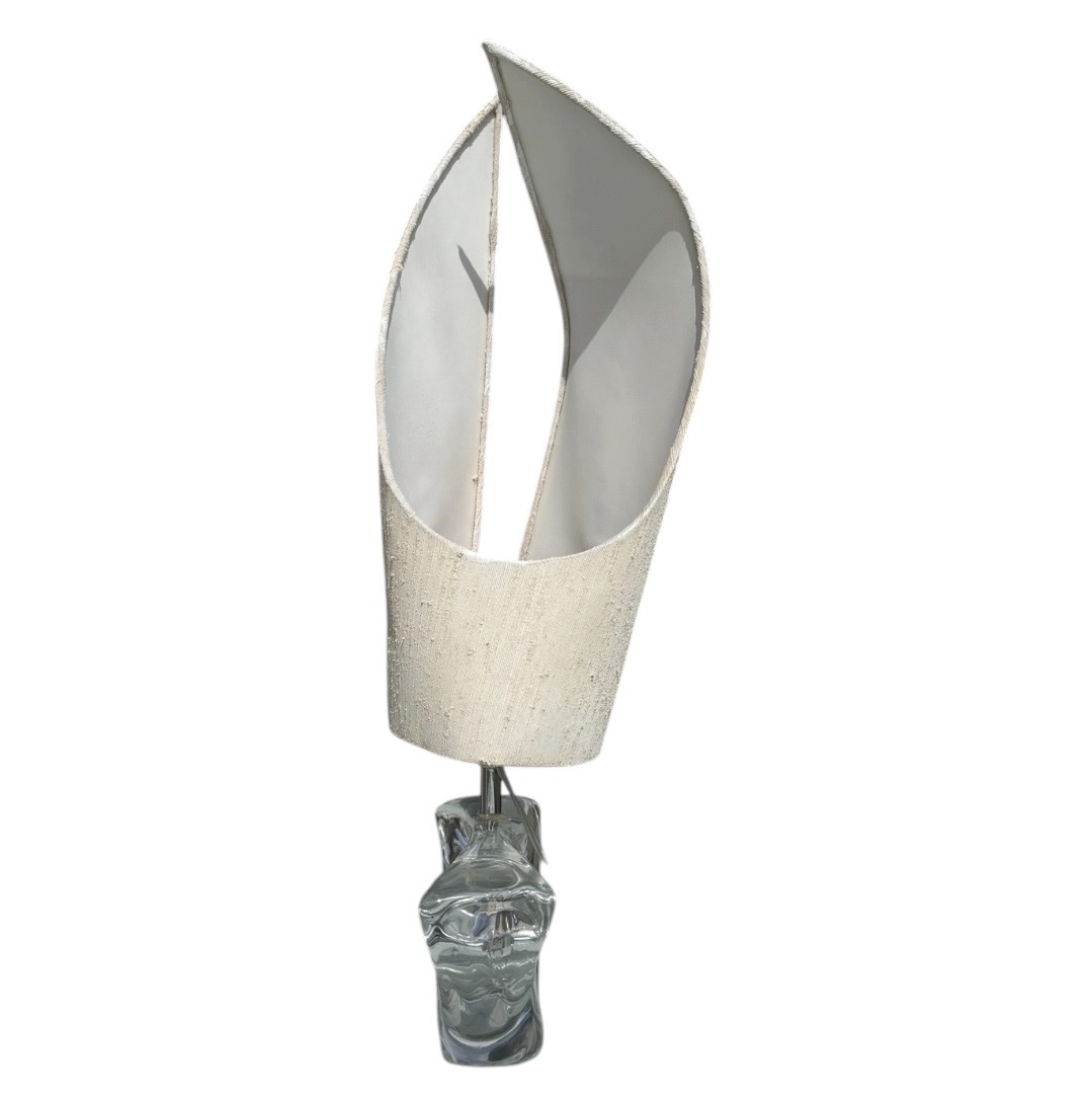 Daum Crystal Sailboat Lamp — "vent d'Ouest" Model - Engraved Signature-photo-3
