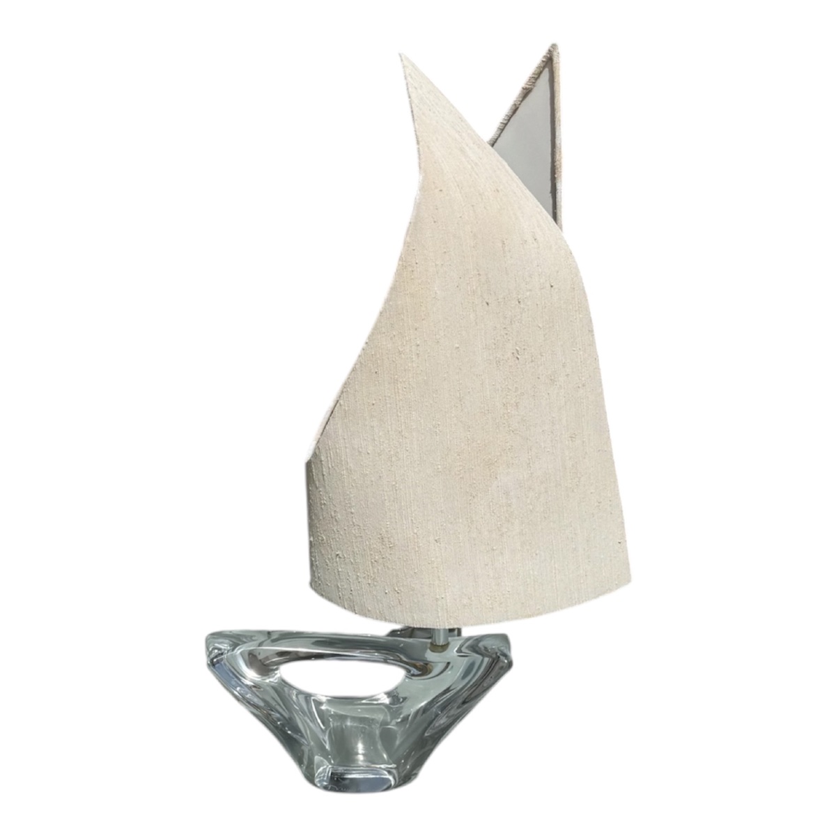 Daum Crystal Sailboat Lamp — "vent d'Ouest" Model - Engraved Signature-photo-2