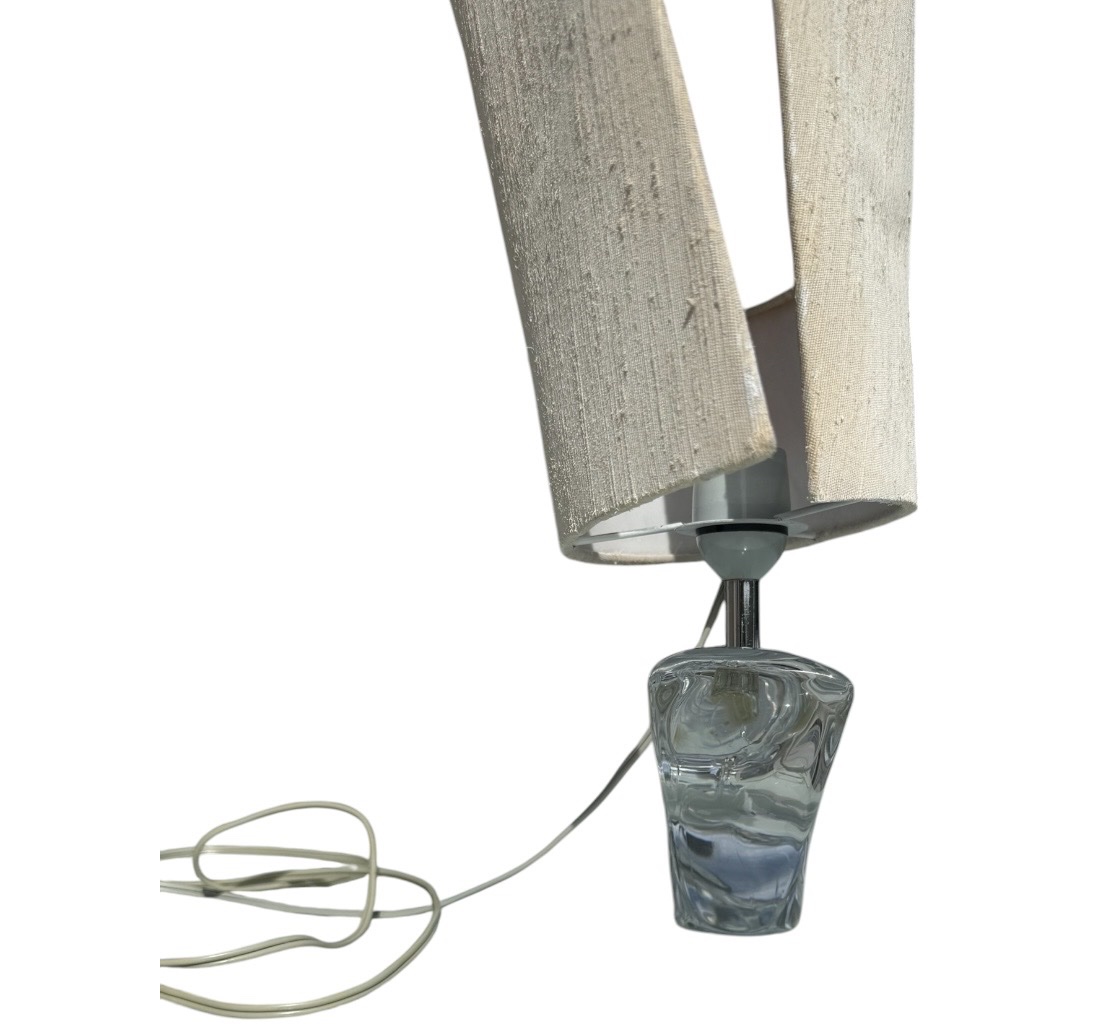 Daum Crystal Sailboat Lamp — "vent d'Ouest" Model - Engraved Signature-photo-1