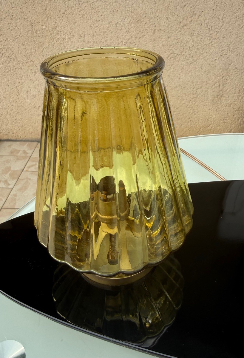 MAISON ARLUS GRANDE LAMPE NAVETTE À POSER VERS 1950-photo-4