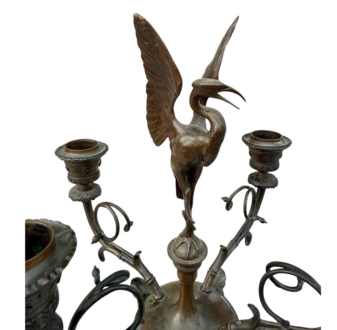 Paire de  candélabres  en bronze signé F.Barbedienne – XIXe siècle-photo-3