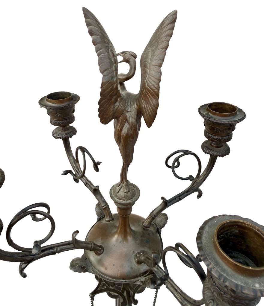 Paire de  candélabres  en bronze signé F.Barbedienne – XIXe siècle-photo-4