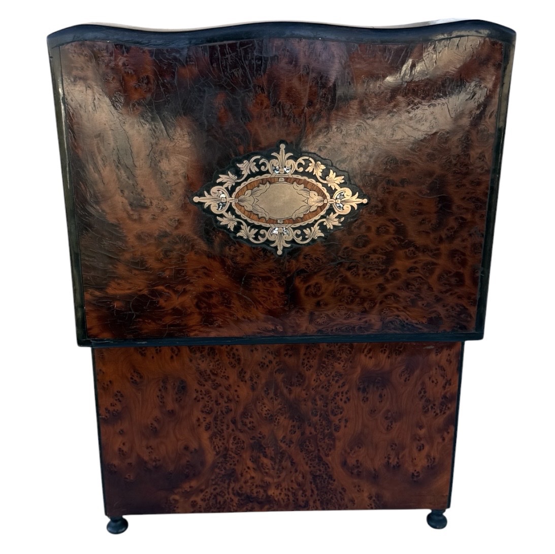 E.p. Napoleon III Liquor Cabinet  Thuja Burl & Boulle Marquetry/mother-of-pearl -photo-2