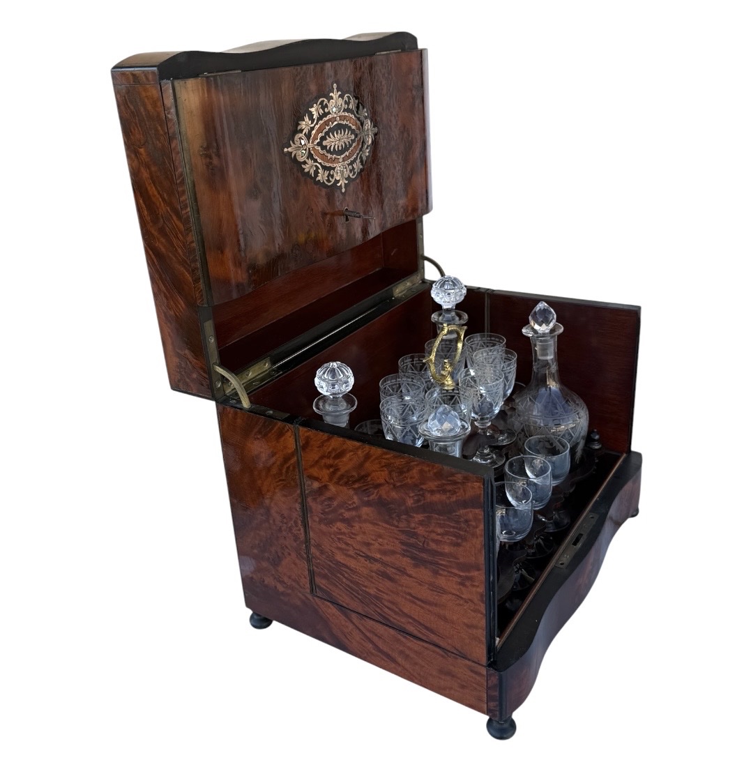 E.p. Napoleon III Liquor Cabinet  Thuja Burl & Boulle Marquetry/mother-of-pearl -photo-3