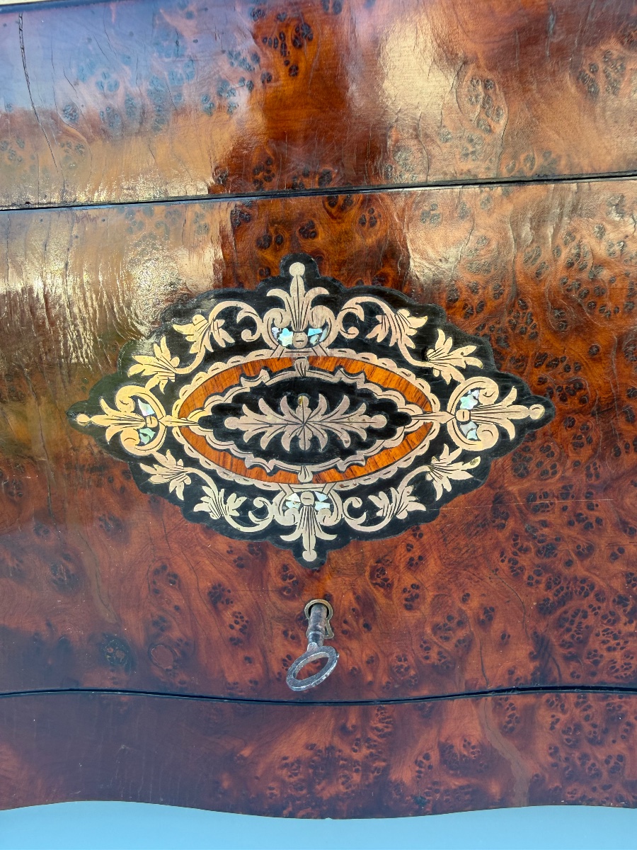 E.p. Napoleon III Liquor Cabinet  Thuja Burl & Boulle Marquetry/mother-of-pearl -photo-4
