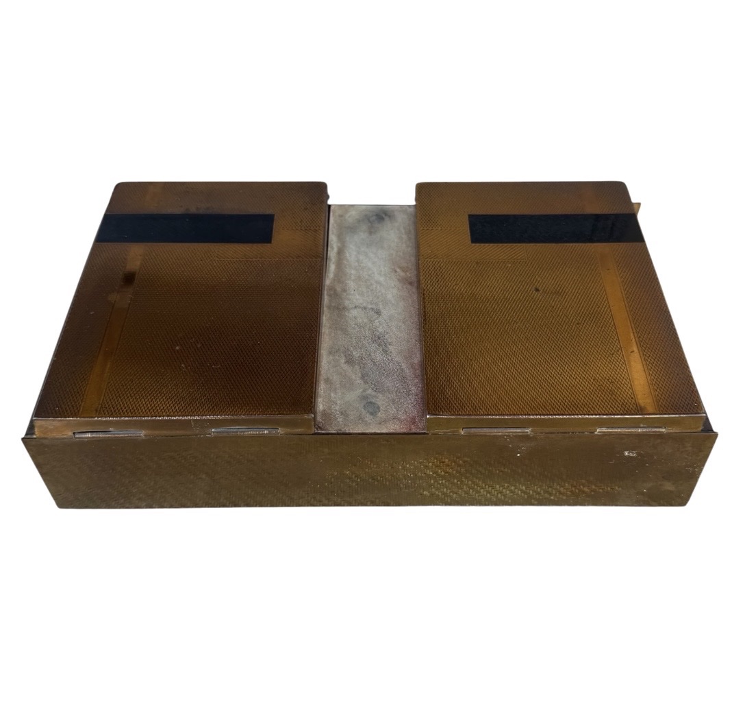 Art Deco Box, Guilloché Metal, Parchment, And Black Enamel-photo-3