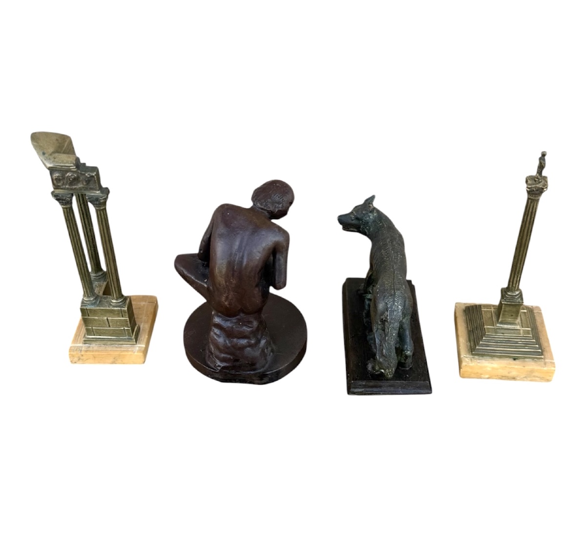 Grand Tour Statuettes et colonnes en bronze Rome & antiquité -photo-3