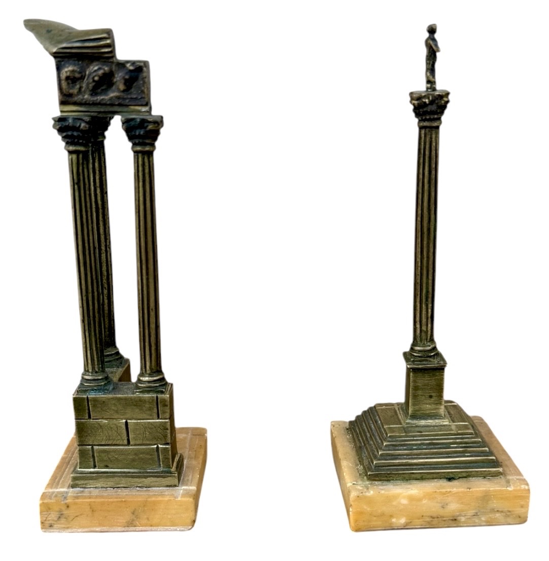 Grand Tour Statuettes et colonnes en bronze Rome & antiquité -photo-4