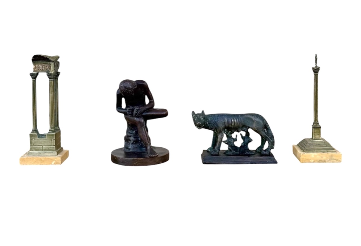 Grand Tour Statuettes et colonnes en bronze Rome & antiquité 