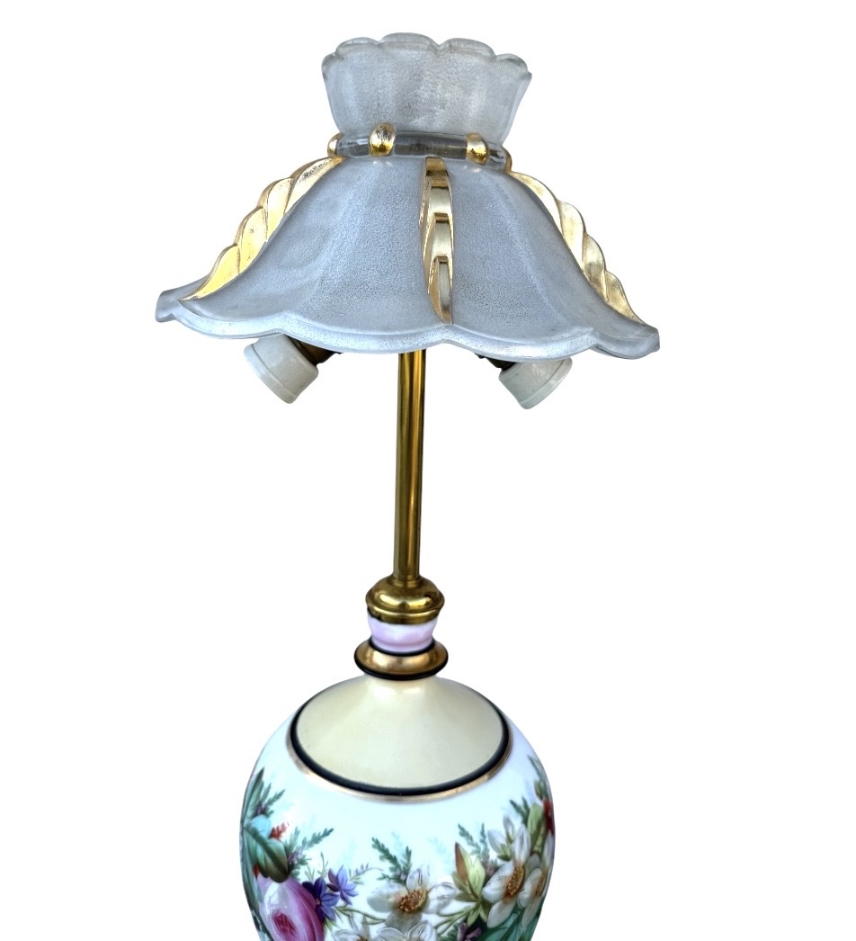 Large 19th-century Parisian Porcelain Lamp-photo-4