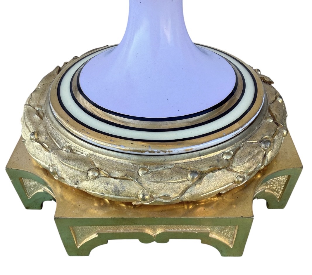 Large 19th-century Parisian Porcelain Lamp-photo-1