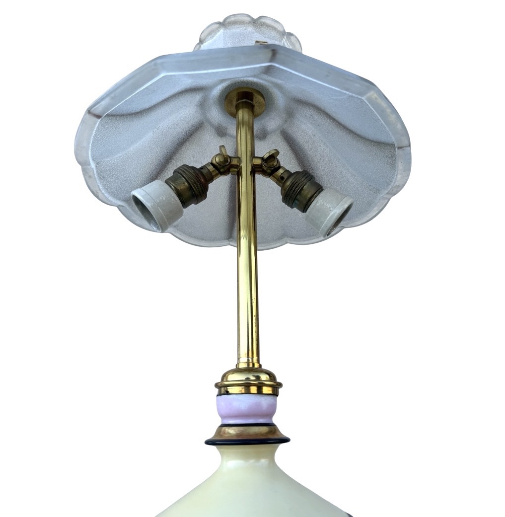 Large 19th-century Parisian Porcelain Lamp-photo-3