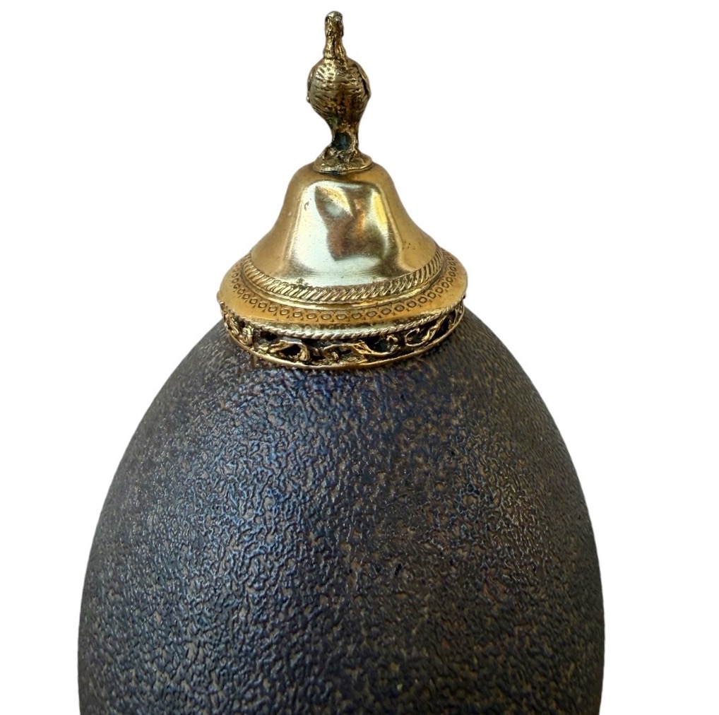 Œuf décoratif monté en bronze doré st Empire/néoclassique)-photo-3