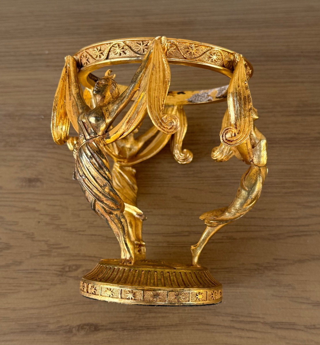 Œuf décoratif monté en bronze doré st Empire/néoclassique)-photo-4