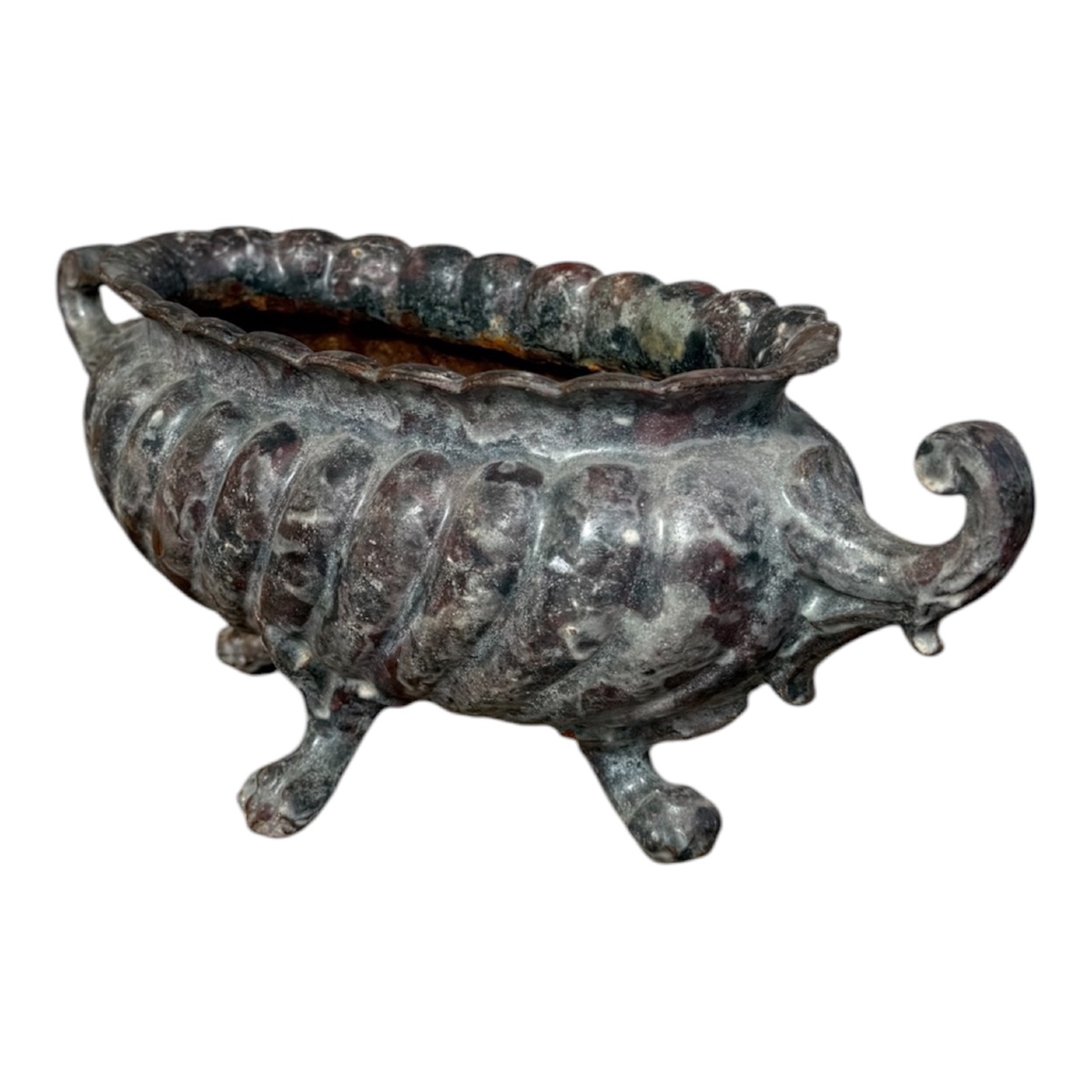 Louis XV-style Enameled Cast-iron Planter (circa 1900)-photo-4