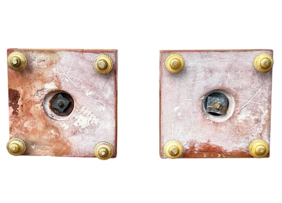 Pair Of Reversible Candlesticks In Gilded Bronze And Incarnate Marble — Louis XVI Style,-photo-2