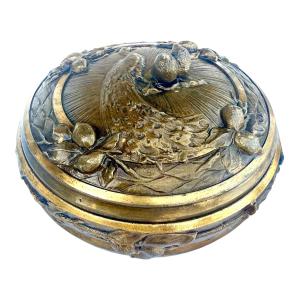 Boîte à Bijoux  en Bronze Doré Art Nouveau  Signée Cassonnet