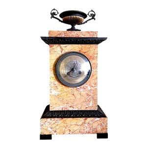 Empire/restoration-style Marble And Patinated Bronze Grandfather Clock