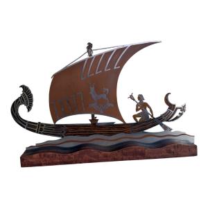 Art Deco "pirogue" Sculpture Signed By L. Gerfaux - Circa 1930